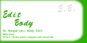 edit body business card
